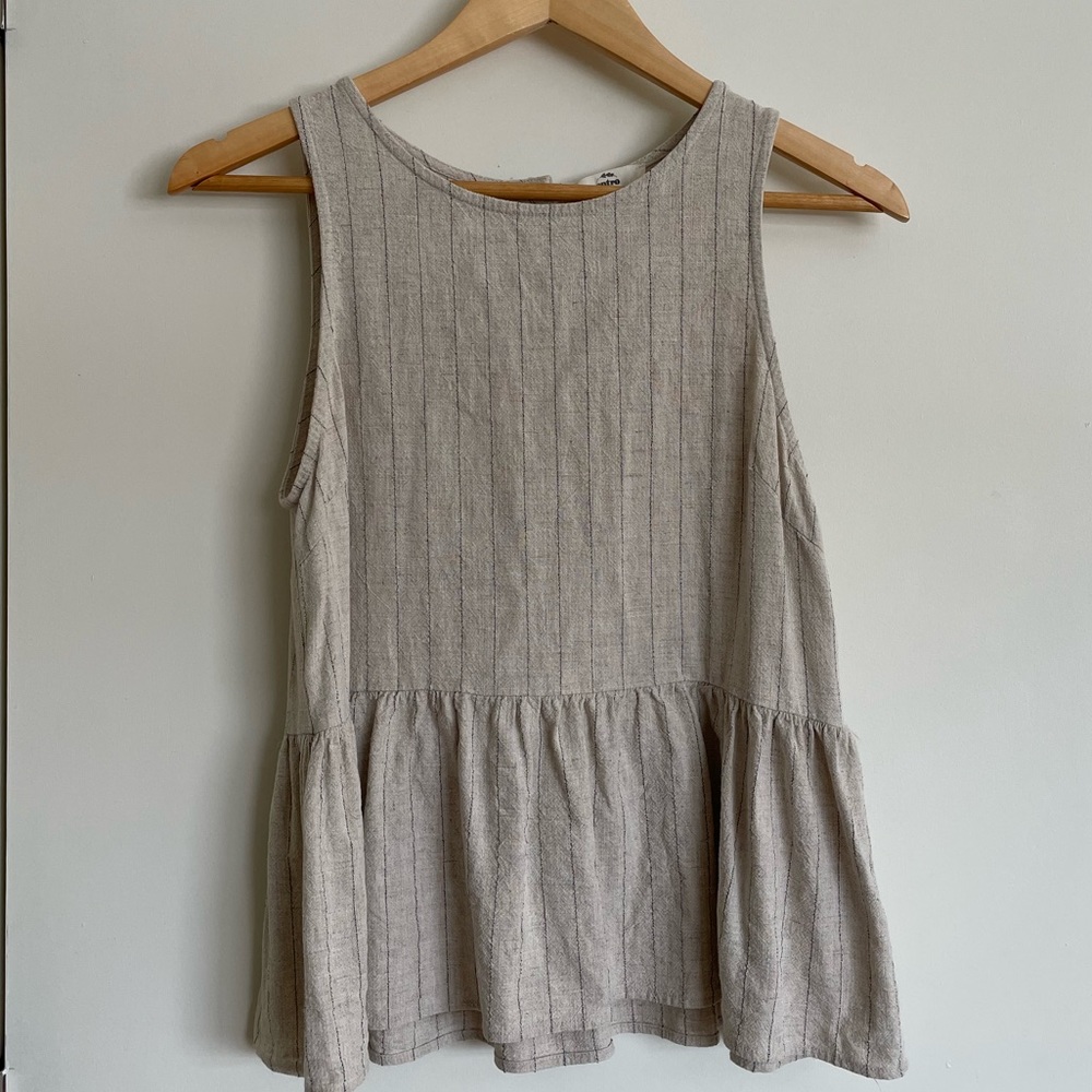 3/$25 NEW Natural Linen top